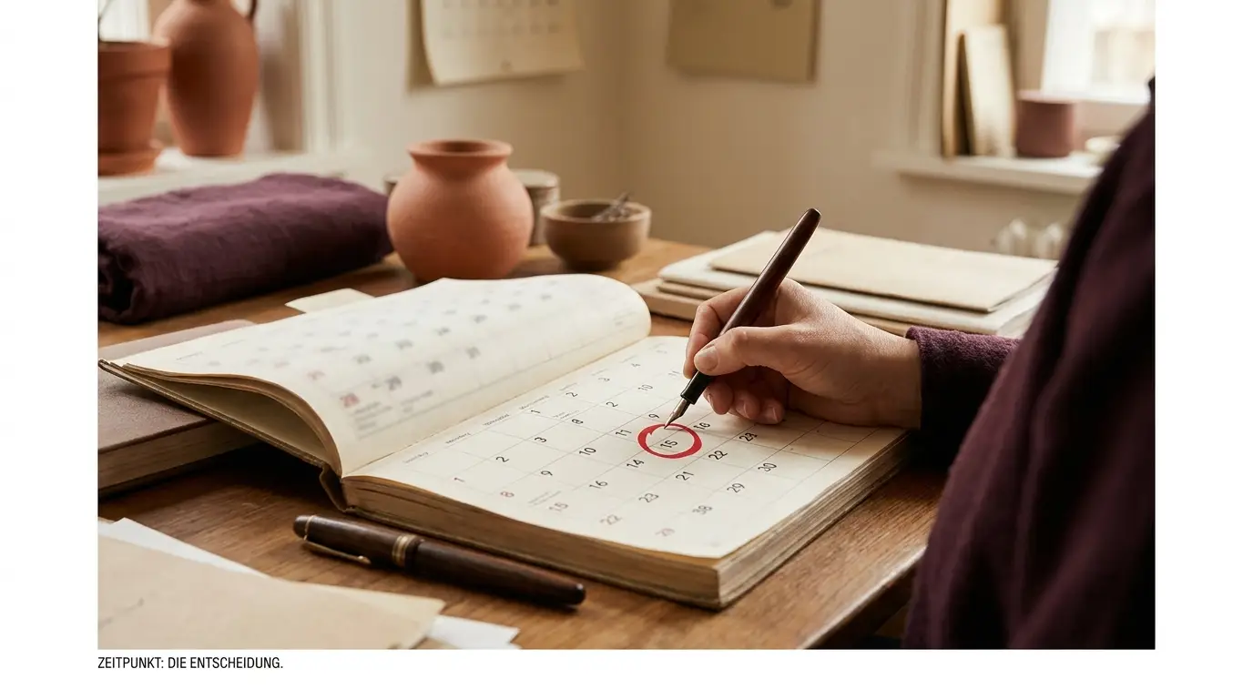 Kalender mit Markierungen, Wartezeit-Visualisierung